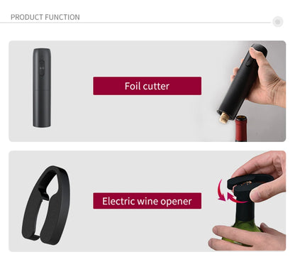 Electric Wine Bottle Opener Automatic Red Wine Corkscrew Rechargeable Wine Opener with Charging Base Tools Kitchen Accessories
