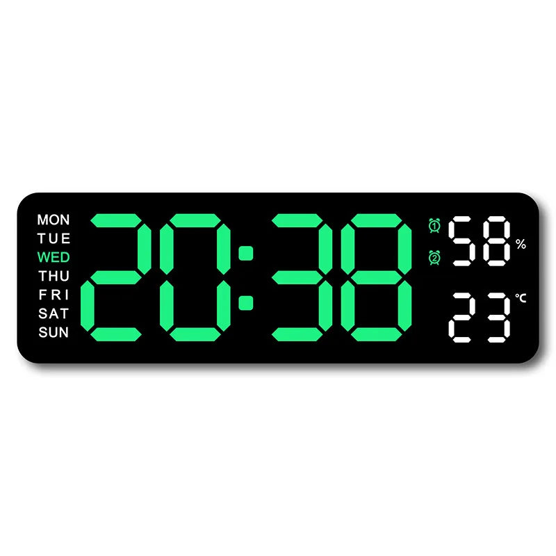 Smart Mute LED Electronic Wall Clock Modern Desk Clock Night Alarm Minimalist Thermometer Air Clock Home Decor For Living Room