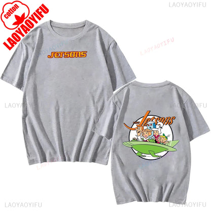 The Jetsons Printed T-shirt Tops Cartoon The Jetsons Letter Clothes Rosie The Robot Graphic T-shirts Breathable Camisetas