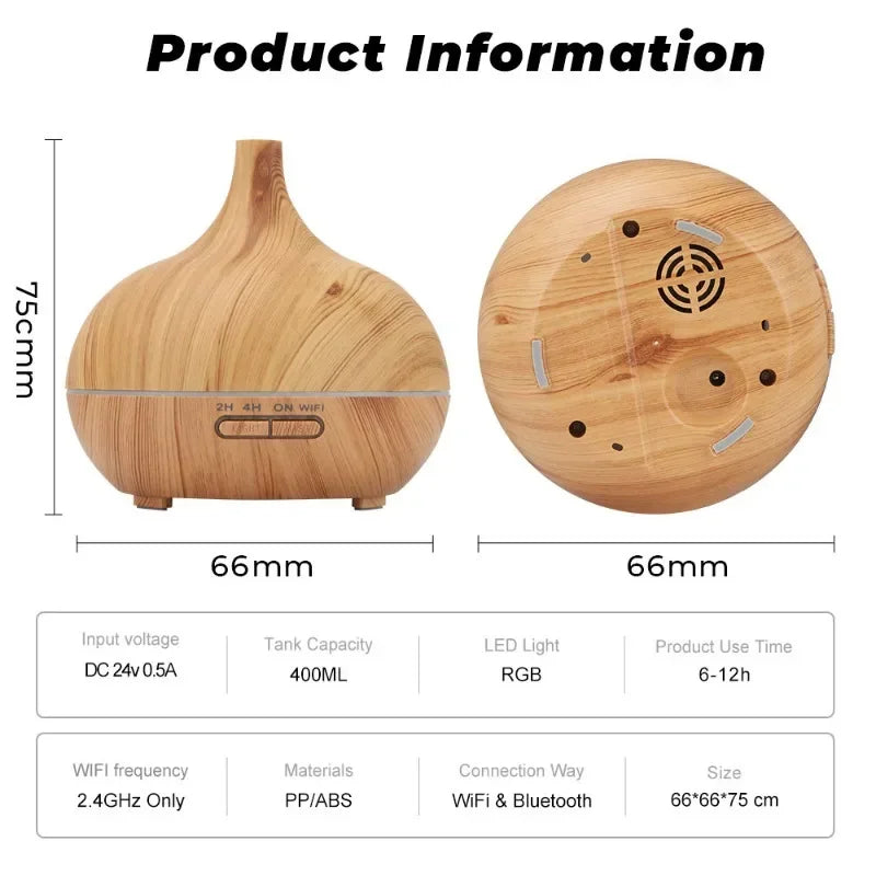 Tuya WiFi Smart Humidifier Essential Oil Diffuser Aromatherapy Ultrasonic Air Humidifiers Aroma Diffuser Work With Google Home