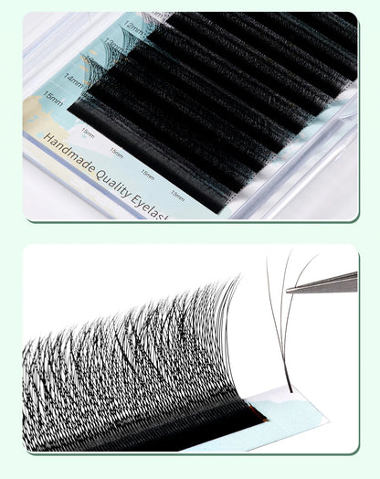Yelix Narrow 3D W Shape Lashes Premade Fans Volume Eyelash Extensions Natural Soft Individual Lashes Hand Premium Lashes