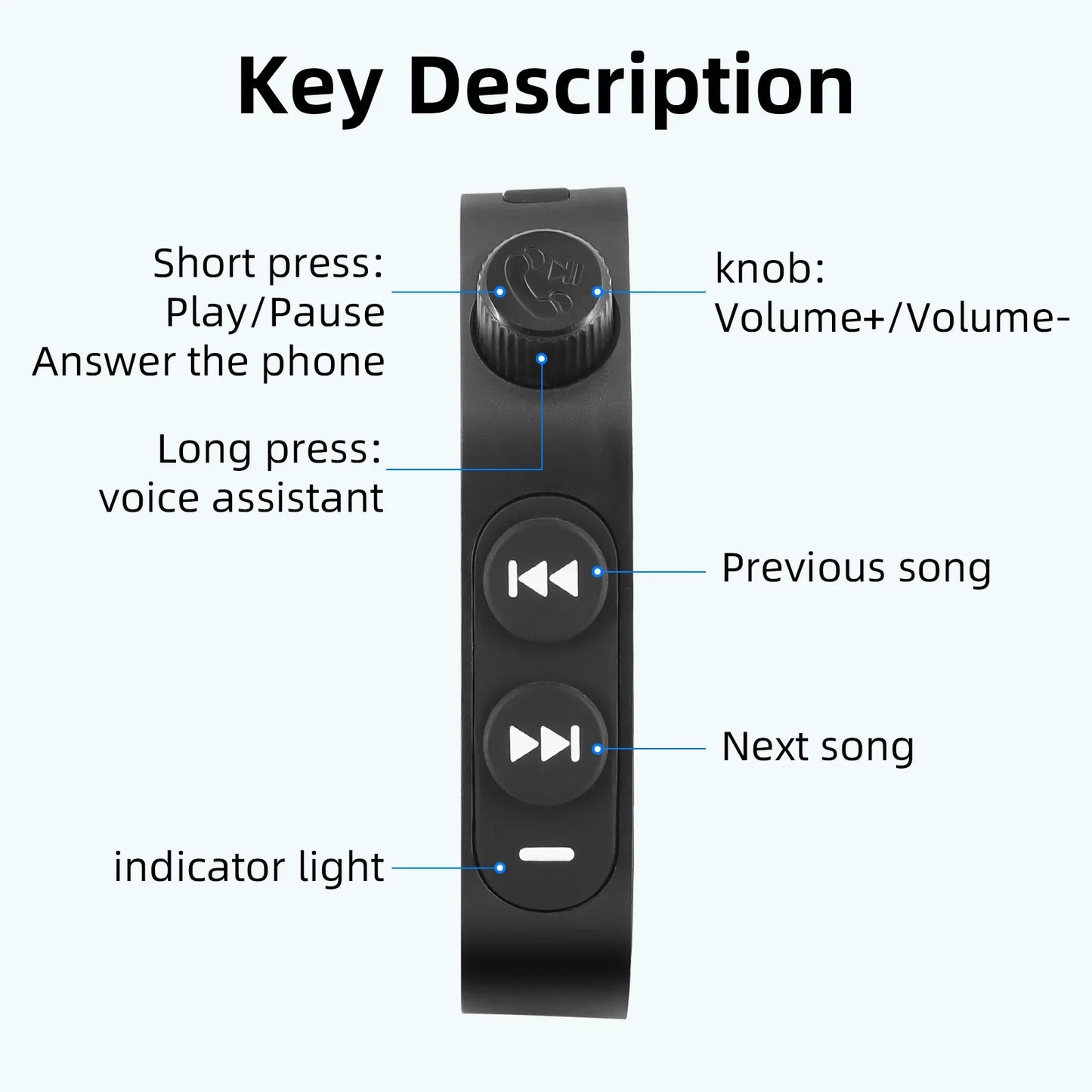 Bluetooth-compatible Wireless Smart Remote Wheels Switch Motorcycle Handlebar Media Controller Phone Remote For Cars Motorbikes