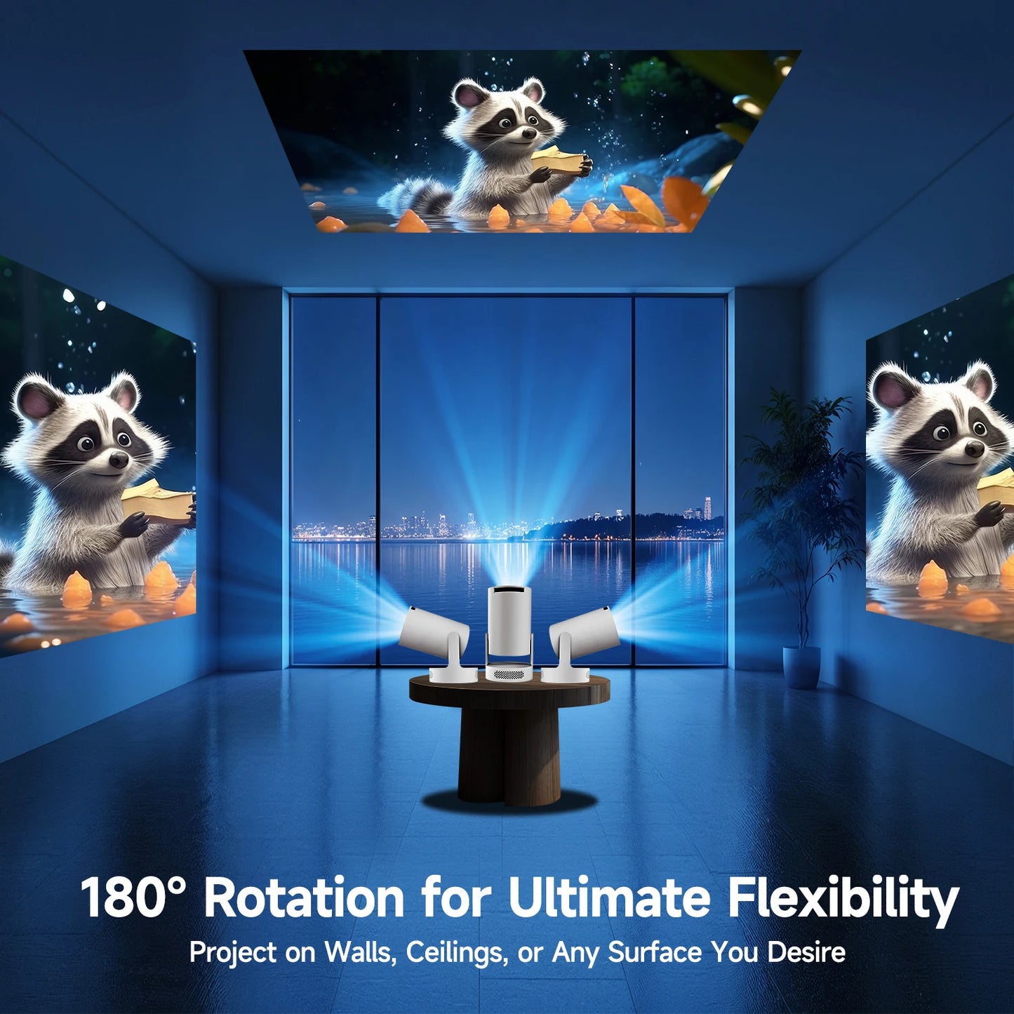 Magcubic HY300 Pro + Projector 8K 720P With 5W Speaker Android 14 8000 Lumens WiFi 6 BT5.4 Outdoor Video Home Theater Projector