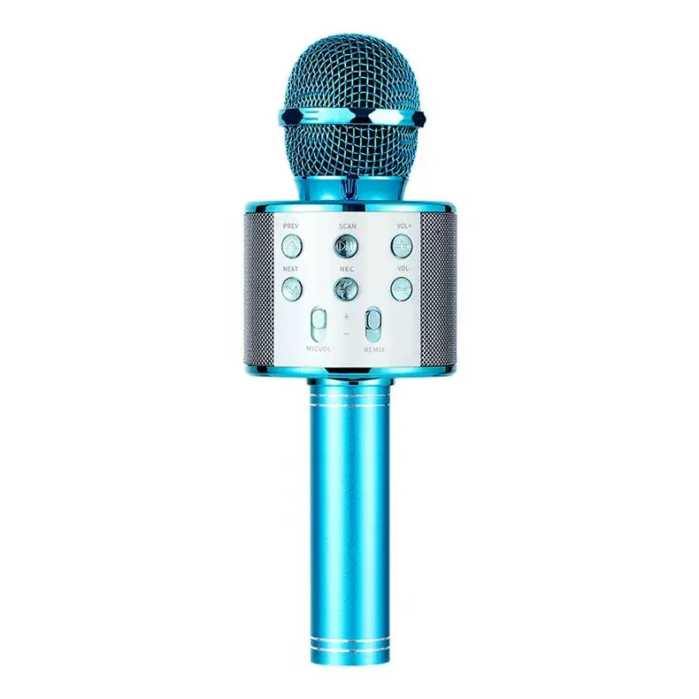 Wireless Bluetooth Karaoke Microphone for Kids, 5-in-1 Portable Handheld Karaoke Mic Speaker Player Recorder with  FM Radio