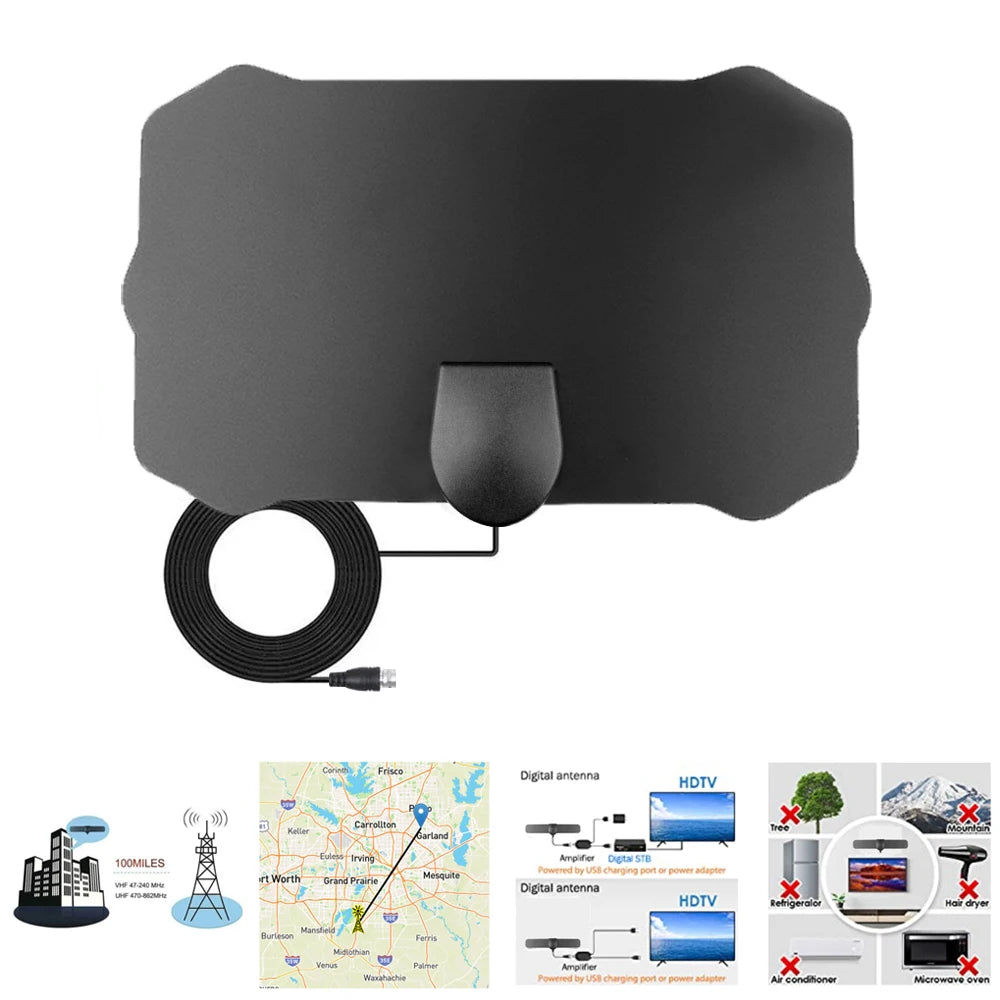 2023 New 4K 8K Indoor Digital TV Antenna HD HDTV Antena DVB-T/T2 DVBT2 Cable TV Antena 500Miles UHF VHF DTV Antennas Aerial