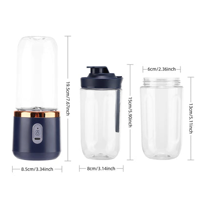 6 Blades Electric Juicer Cup 2 Cups For Travel Portable Juicer Mixer Usb Charge Fresh Fruit Juice Personal Blender Smoothie