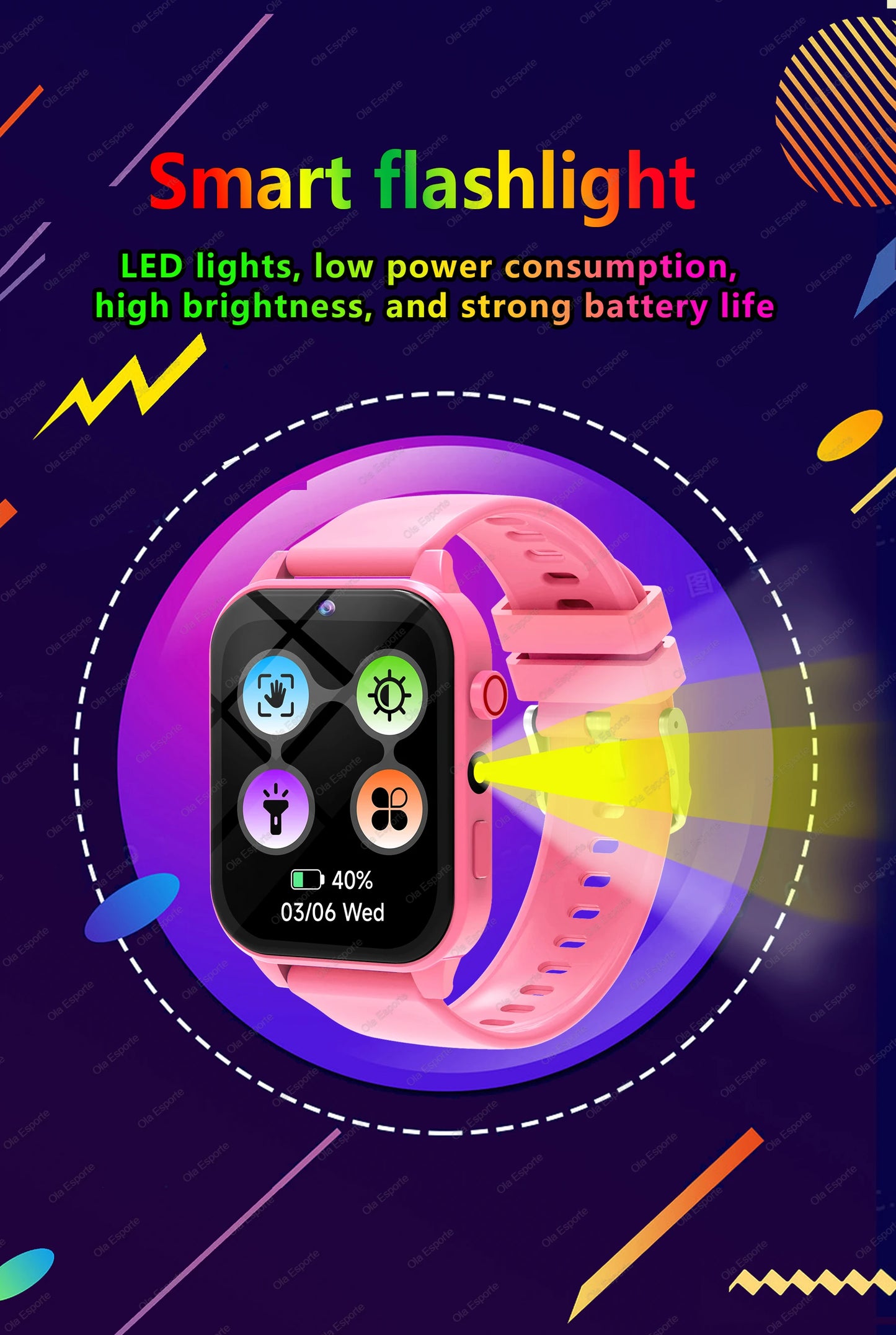100+ Game SmartWatch Kid Child HD Screen Lighting Music Smart Watch Boy Girl Gift Children Smartwatch For IOS Android 2025 New