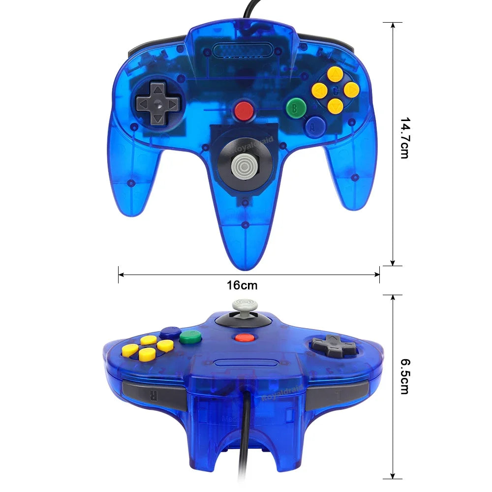 2PCS/Pair For N64 Controller Classic Wired Remote Control Gamepad Gaming Joystick Retro Video Game Joypad for N64 Console Access