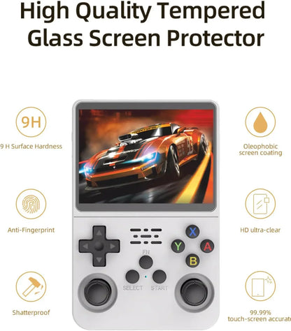 4 IN 1 Case+Glass for R36S Game Console Travel Carrying Storage Bag & Screen Protectors Tempered Glass Film for R36S Accessories