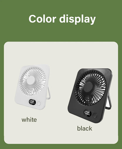 Desk Fan Portable Mini Fan Foldable Table Fan With 5 Gear USB Rechargerable Wall Fan Student Desktop Hang Fan For Office Home