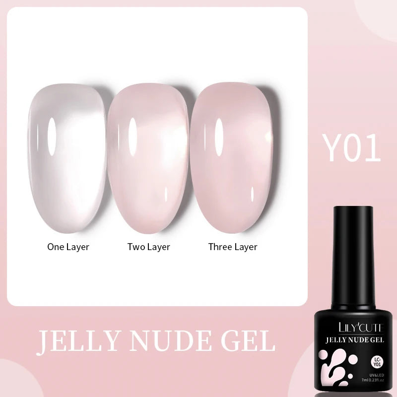 LILYCUTE 7ml White Color Gel Nail Polish Semi Permanent UV Gel Polish Gorgeous Full Coverage Soak Off UV LED Nail Gel Varnishes