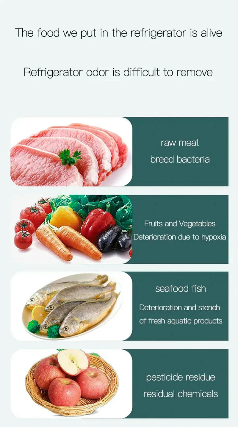 Refrigerator Deodorizer Air Purifier Refrigerator Deodorizer Food Shelf Life Extender Remove Odor Smoke Pet Toilet  Car   ﻿