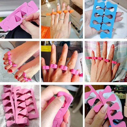 50 pairs Soft Toe Separators Fingers Foots Nail Art Tools Flexible Heart Design Nail Art Practice Manicure Pedicure Foot 2030
