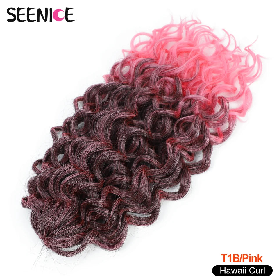 18 24“Synthetic Deep Wavy Twist Crochet Hair Afro Curls Water Wave Crochet Braids Ombre Brown Braiding Hair Extensions For Women