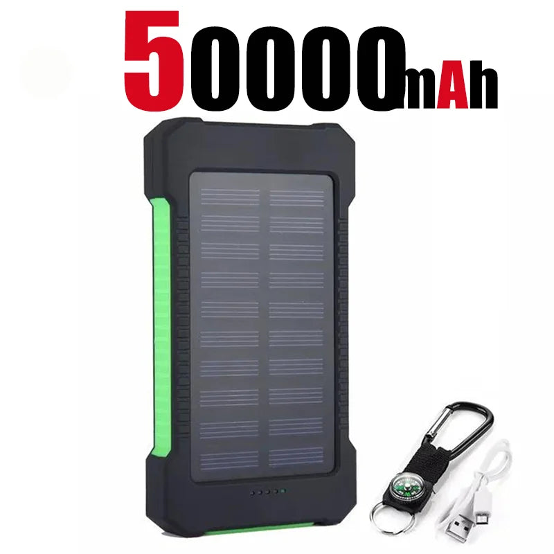 500000mAh Waterproof Outdoor Solar Power Bank Dual USB Travel Portable Solar Phone Charger Solar Powerbanks For Camping