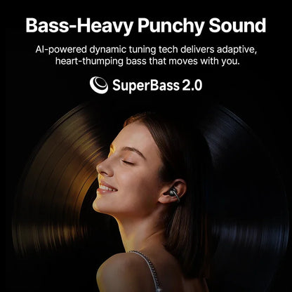 Baseus Bowie MC2 AIR Clip-on TWS Earbuds Ear Clips Wireless Earphones Bluetooth 6.0   Open earrings 4 Mic ENC Sports Headphone