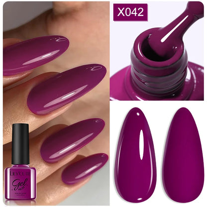 LILYCUTE Nude Crystal Rubber Base Gel Nail Polish Natural Color Semi Permanent UV Gel Soak Off Self Leveling Nail Gel Varnishes
