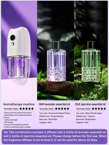 Multifunctional rechargeable portable essential oil diffuser Multiple aroma aromatherapy essential oils can be used in home cars