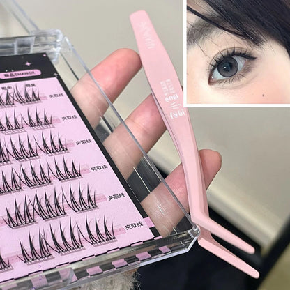 Stainless Steel False Eyelashes Tweezers Lashes Extension Clips Eyemakeup Tools Fine Tip Profession Tweezer