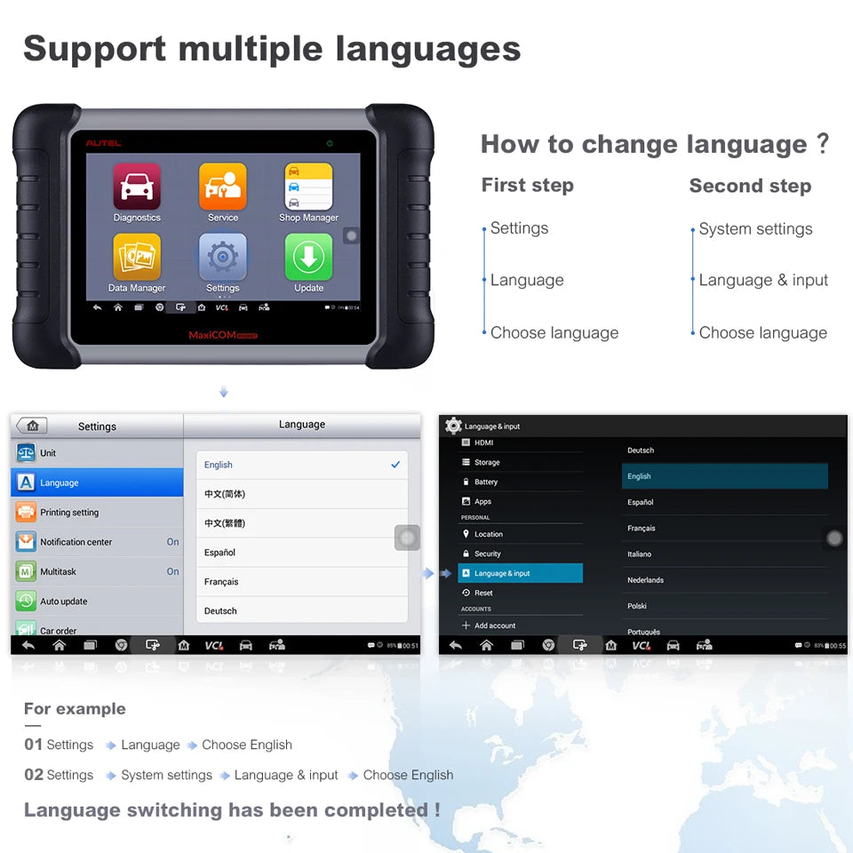 Autel MaxiCOM MK808BT PRO Car Automotivo Diagnostic Tools Bluetooth OBD2 Scanner Code Reader Diagnosis Tool PK MK808KBT MK808S