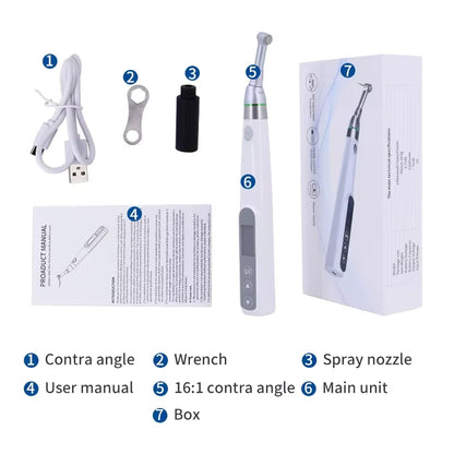 Dental Endo Motor 16:1 Standard Contra Angle Endomotor Wireless Root Canal Therapy Instrument Dentist Tools Reciprocating 360°