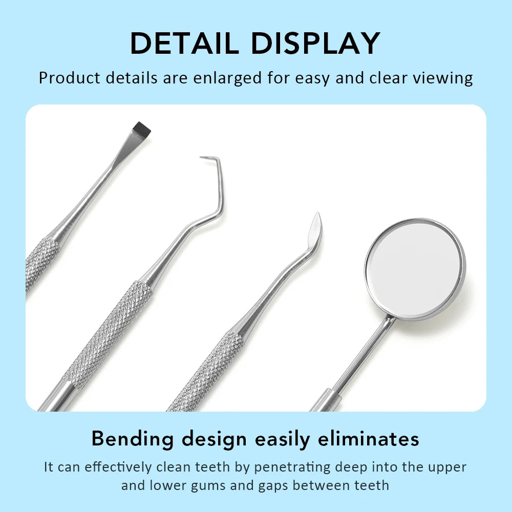 4pcs/Set Tartar Scraper Scaler Plaque Remover Teeth Cleaning Tool Dentist Dental Hygiene Kit Dental Calculus Remover Oral Care