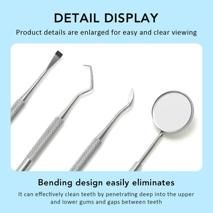 4pcs/Set Tartar Scraper Scaler Plaque Remover Teeth Cleaning Tool Dentist Dental Hygiene Kit Dental Calculus Remover Oral Care