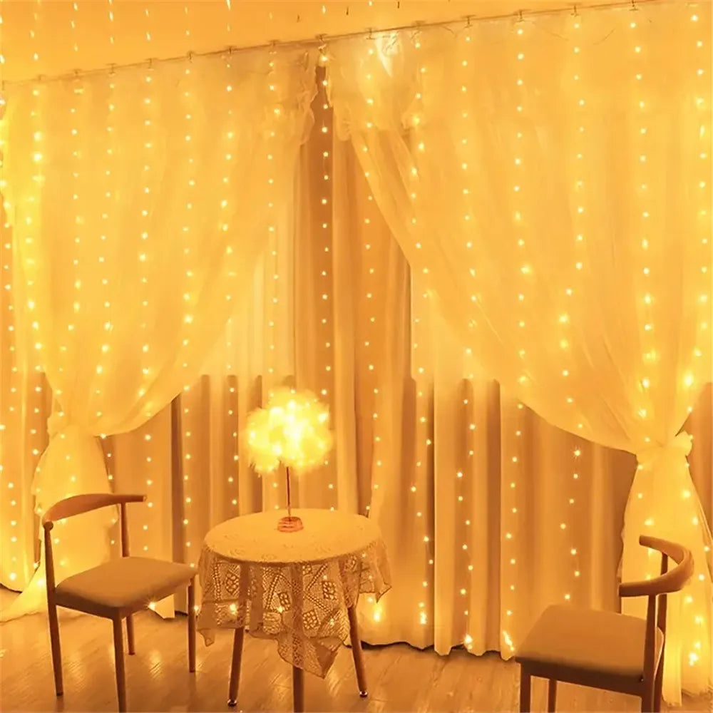 Bedroom Decoration Ramadan Home Decoration Battery Power LED Curtain Light Fairy String 2026 Mother's Day Eid Mubarak