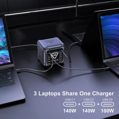 800W GaN Charger USB C Fast Desktop 10-port USB Type C PD3.1 Charger Fast Charging for iPhone 16 15 14 Samsung S24 Xiaomi Laptop