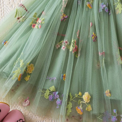Girls' Dresses Summer Floral Tulle Strapless Baby Girls Dress Cute Princess-Style Weddings Baby Dress Baby Girl Clothing