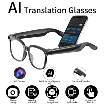PEJE 2026New 800W Pixel Camera Smart Glasses Men Video Recording AI Photo Recognition Bluetooth Call Voice Translation Sunglasse