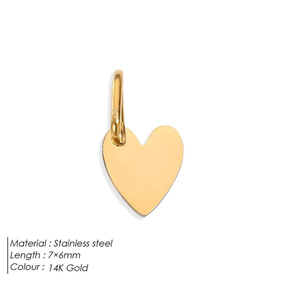 eManco Mother's Day Blank Heart Charms Stainless Steel Mirror Polished Pendant Making DIY Necklace Bracelet 48 Hour Shipping