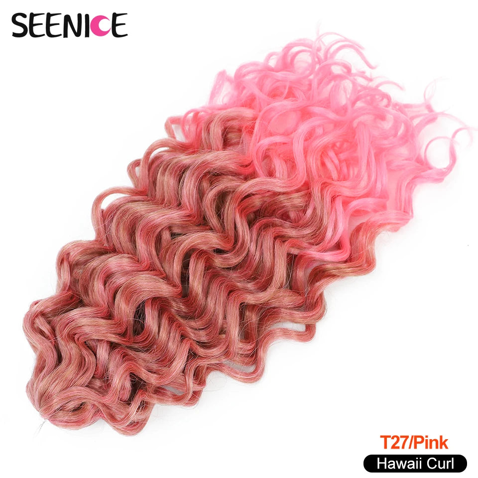 18 24“Synthetic Deep Wavy Twist Crochet Hair Afro Curls Water Wave Crochet Braids Ombre Brown Braiding Hair Extensions For Women