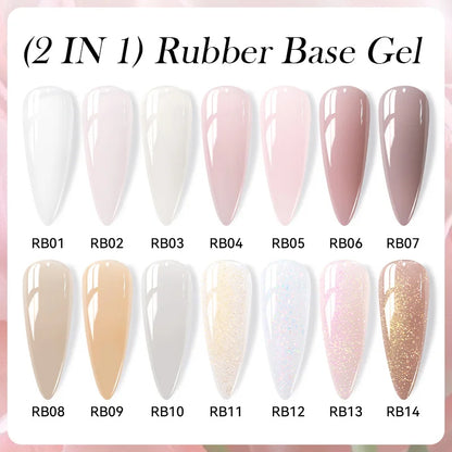 LILYCUTE Nude Crystal Rubber Base Gel Nail Polish Natural Color Semi Permanent UV Gel Soak Off Self Leveling Nail Gel Varnishes