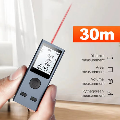 Mini Size Laser Distance Meter with USB Rechargeable Measurement Pythagoras Area Volume Measurement M/FT/IN Unit Swi
