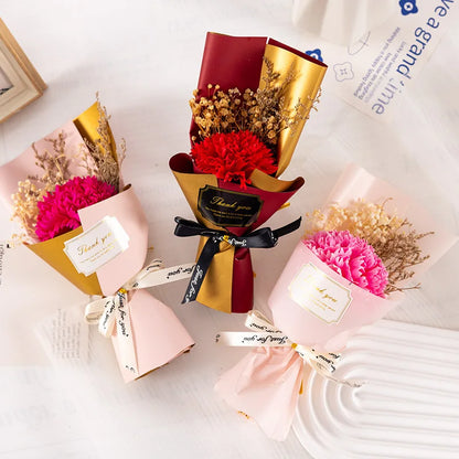 Soap Flower Carnation Bouquet Mother's Day Gift Small Bouquet Faux Flowers Perpetual Flower Companion Gift Accessories