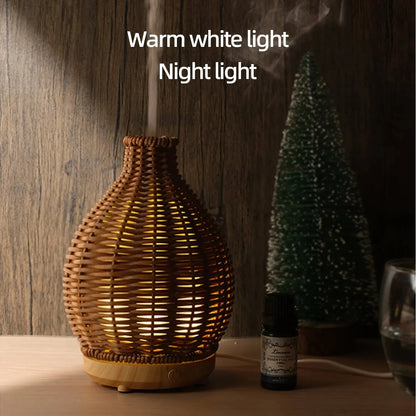 Wood Weave Vase Aromatherapy Humidifier Household Vase Air Humidifier Ultrasonic Mute Colorful Humidifier Spray Instrumen