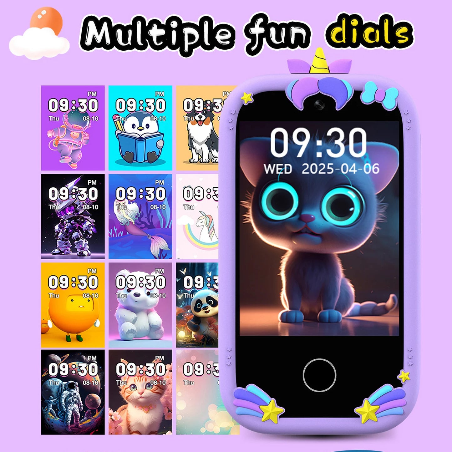 Upgrade Kid Smart Phone Toy 2.8 Inch Touch Video recording Music Player 16 Games Baby Phone for Children Brithday Gifts