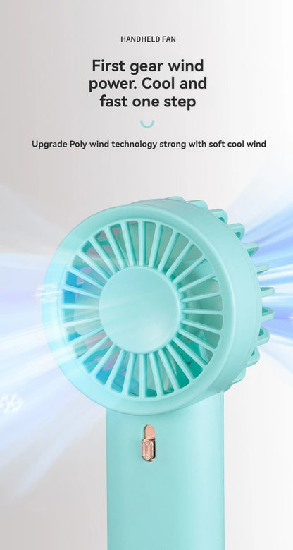 1 mini handheld fan with wind speed and hanging rope, suitable for outdoor use, requires 2 AAA batteries to be self provided