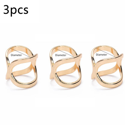 3pcs Fashion Cross Scarf Clip X Shape Metal Brooches For Women Hollow Bow Scarves Buckle Holder Shawls Jewelry Clothing Accessor