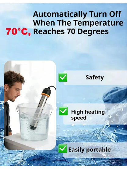 Pool Heater Water Heating Boiler Swimming Solar Bath Tub Immersion Portable Hot Fast Automatic Power Off Intelligent 1500W/2500W