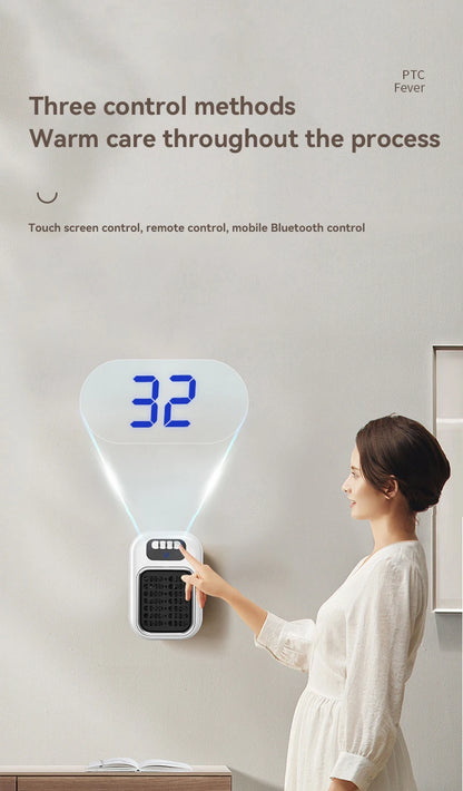 Portable Heater Electric Heater Plug in Wall Room Heater Radiator Remote Warmer Machine Muted for Bedroom Bathroom Office