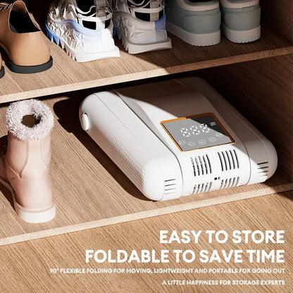 Shoe Dryer Portable Electric Shoe and Boot Dryer 180° Folding Design Smart Display for Shoes Gloves Hats Socks Ski Boots
