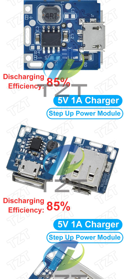 GREATZT 5V Boost Converter Step-Up Power Module Lithium Battery Charging Protection Board LED Display USB For DIY Charger 134N3P