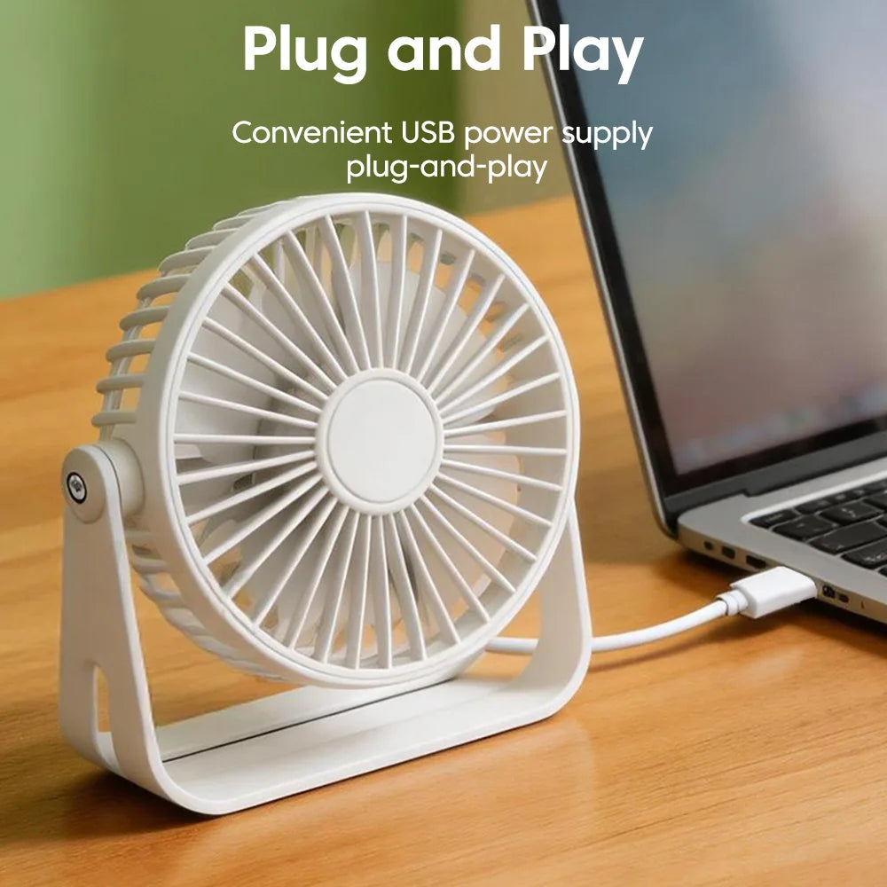 Mini USB Desktop Fan Lightweight Adjustable Summer Silent Electric Fans For Home Office Student Dormitory Outdoor Camping Travel