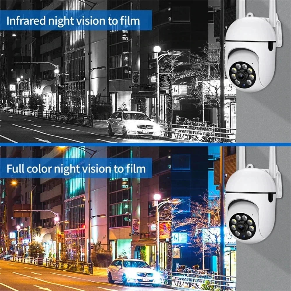 8MP Wireless IP Outdoor Security Surveillance Camera PTZ with 4X Zoom AI Human Tracking Two-way Audio HD Night Vision Color
