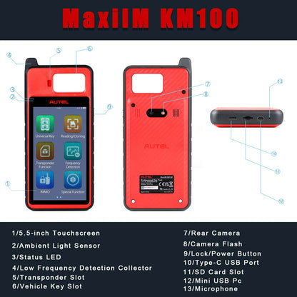 Autel KM100 KM100X KM100E Universal Smart Fob Programmer Key Programmer V200 Universal Key Generator Free Update Lifetime
