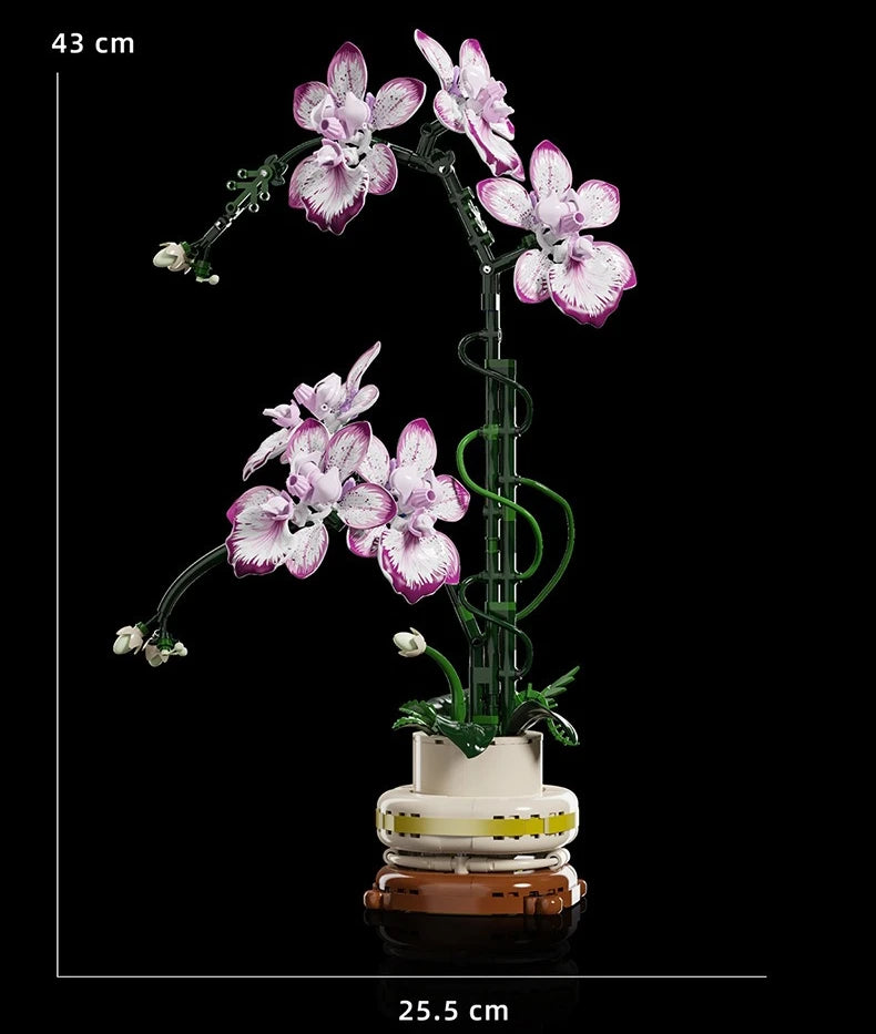 Mother's Day Gift Flowers Building Block Toy Oncidium Bouquet MOC Small Particles Orchid Bricks Flower Toy for Woman Girls Kids
