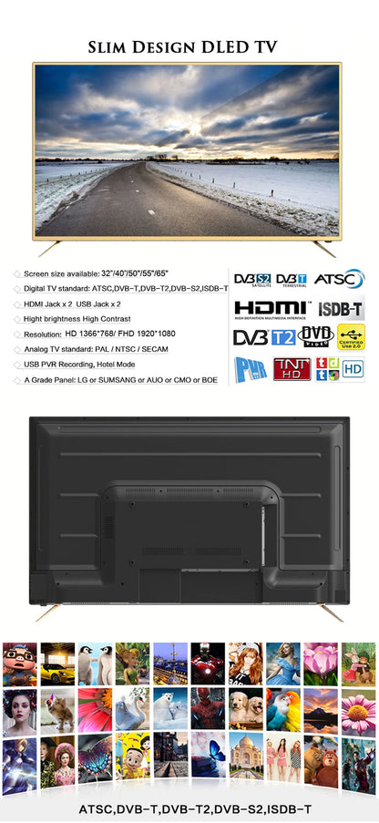 LED 85 Inch Big Size Frameless 4K Smart TV Multi-language Wifi Online Television for Home Office