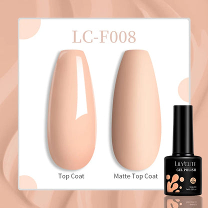 LILYCUTE 7ml White Color Gel Nail Polish Semi Permanent UV Gel Polish Gorgeous Full Coverage Soak Off UV LED Nail Gel Varnishes